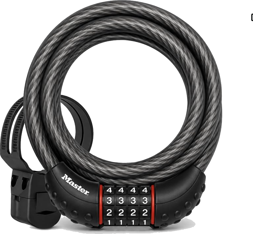 Cadeado Master Lock 8122D Cadeado de Cabo de Aço Trançado com Combinação, 1,83 m