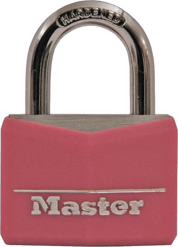 Cadeado Master Lock 146D Cadeado de Corpo Maciço com Capa de Vinil Rosa, 3,97 cm